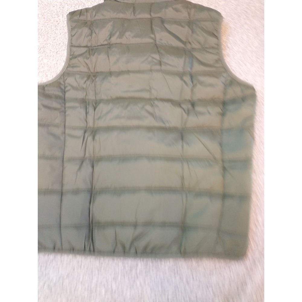 Camel Crown Mens Puffer Vest Medium Olive Green Quilted Full Zip Stand Collar - Picture 10 of 13
